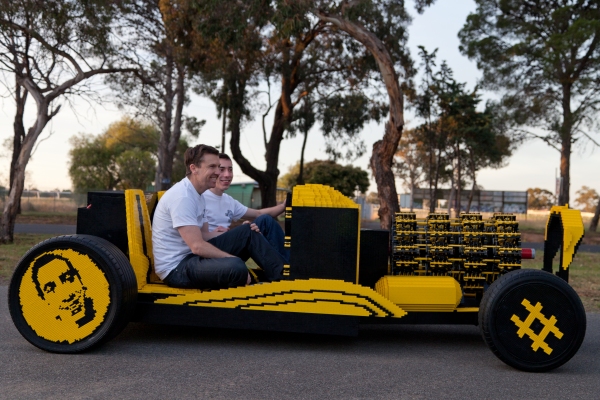 Full sized driveable car made from Lego pieces