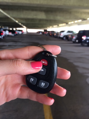 Car panic button in parking garage
