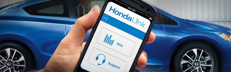 HondaLink Aha Radio app on smartphone