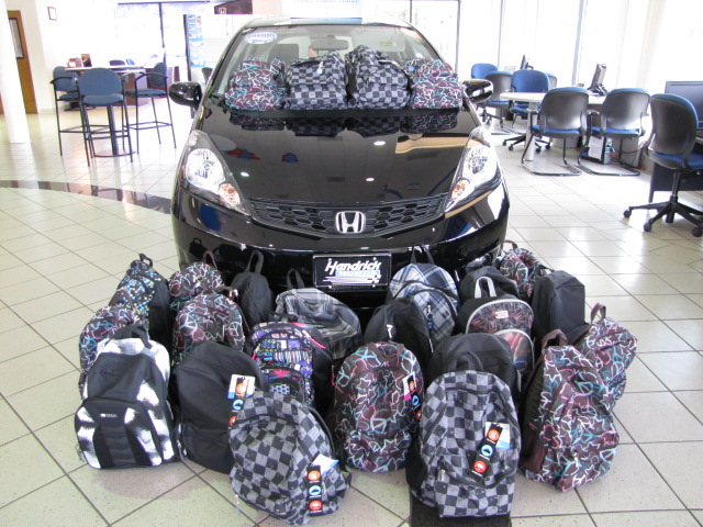 Honda full of backpacks